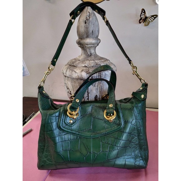 Coach Handbags - COACH Chelsea Crossbody Green Croc- Embossed Leather Purse 20346 Hobo Bag